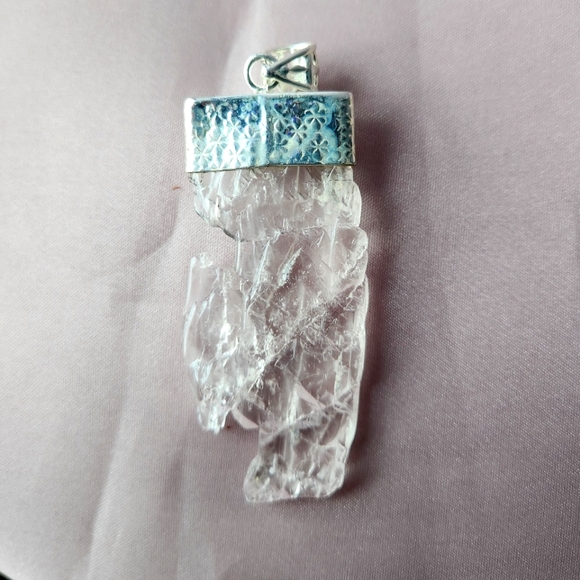 KUNZITE PENDANT WITH SUNSTONE - Picture 3 of 3